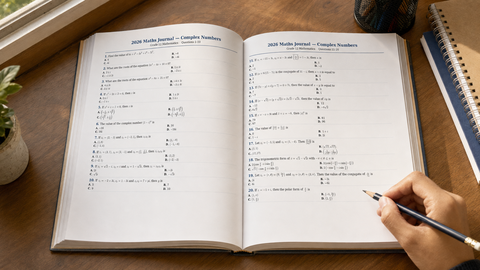 2026 Maths Journal – Complex Numbers (Questions 1–20)